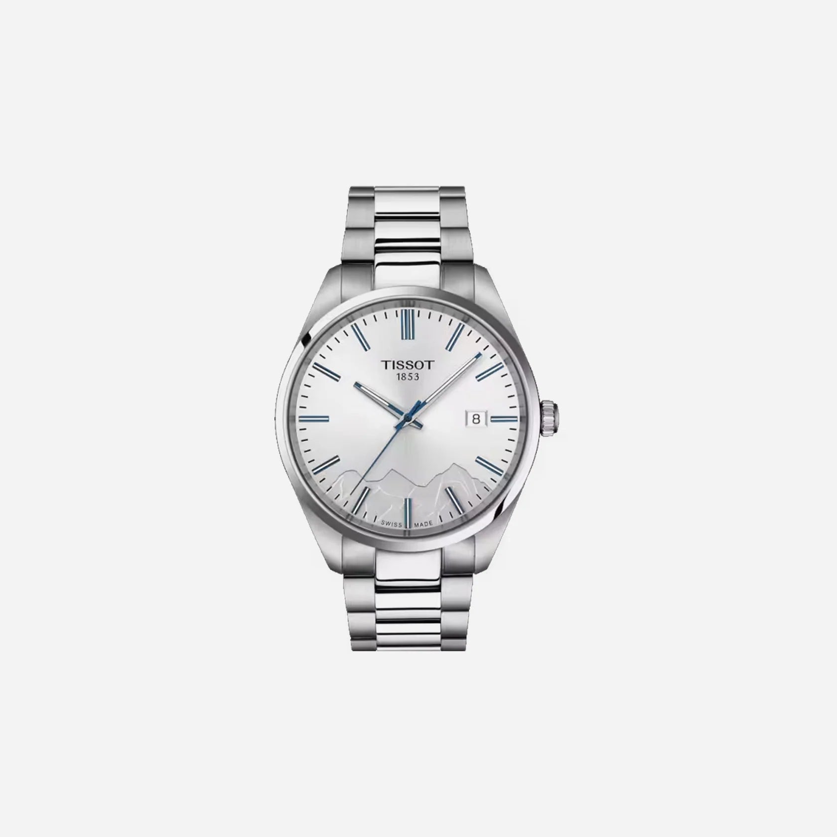 Tissot PR 100 Jungfraubahn Quartz Silver Dial 40mm Grey Stainless Steel Bracelet Watch