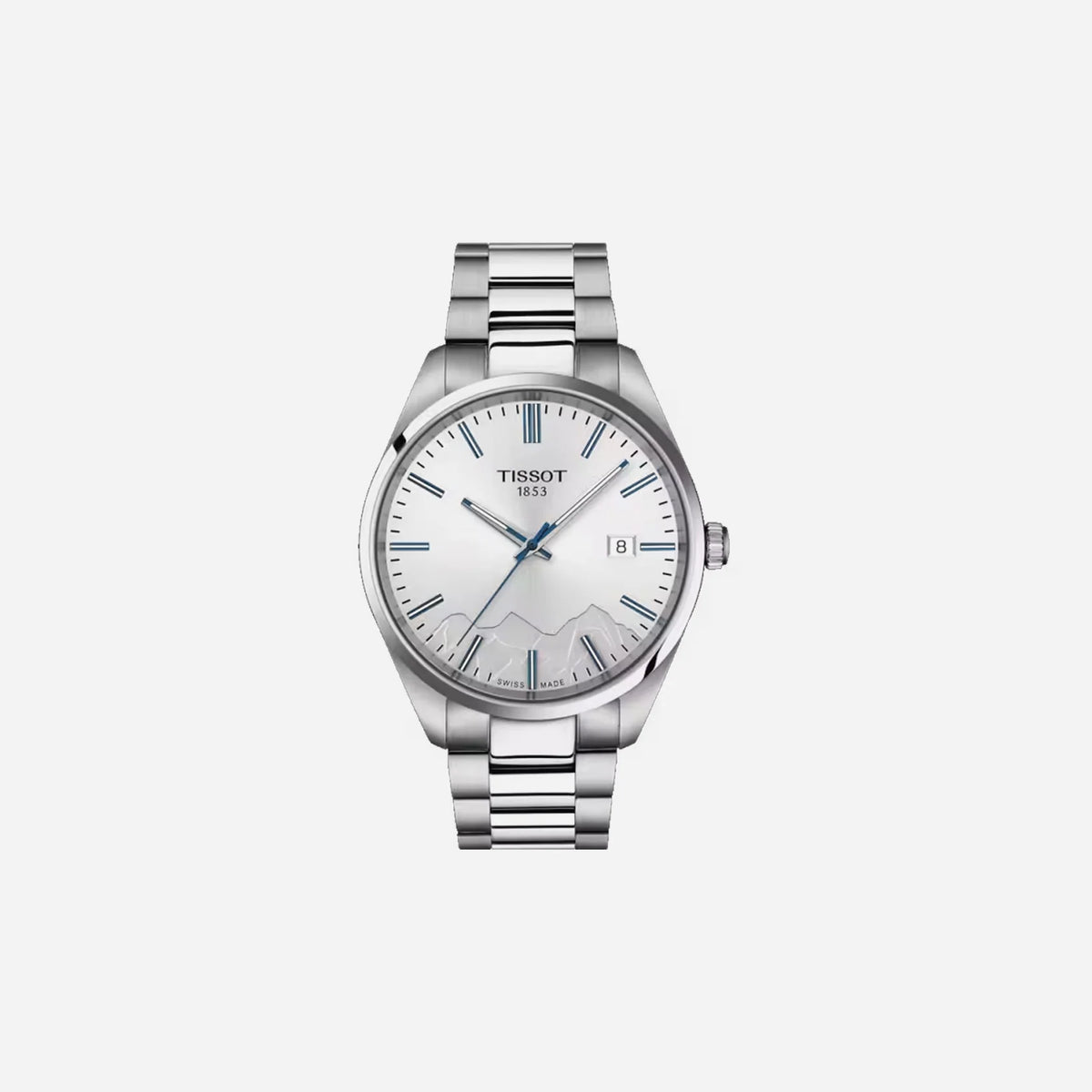 Tissot PR 100 Jungfraubahn Quartz Silver Dial 40mm Grey Stainless Steel Bracelet Watch