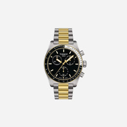 Tissot PR516 Chronograph Black Dial 40mm Grey and Yellow Gold PVD Bracelet Quartz Watch