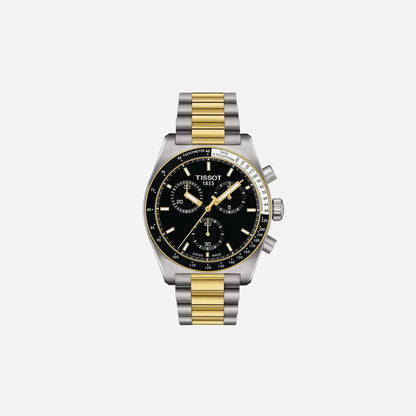 Tissot PR516 Chronograph Black Dial 40mm Grey and Yellow Gold PVD Bracelet Quartz Watch