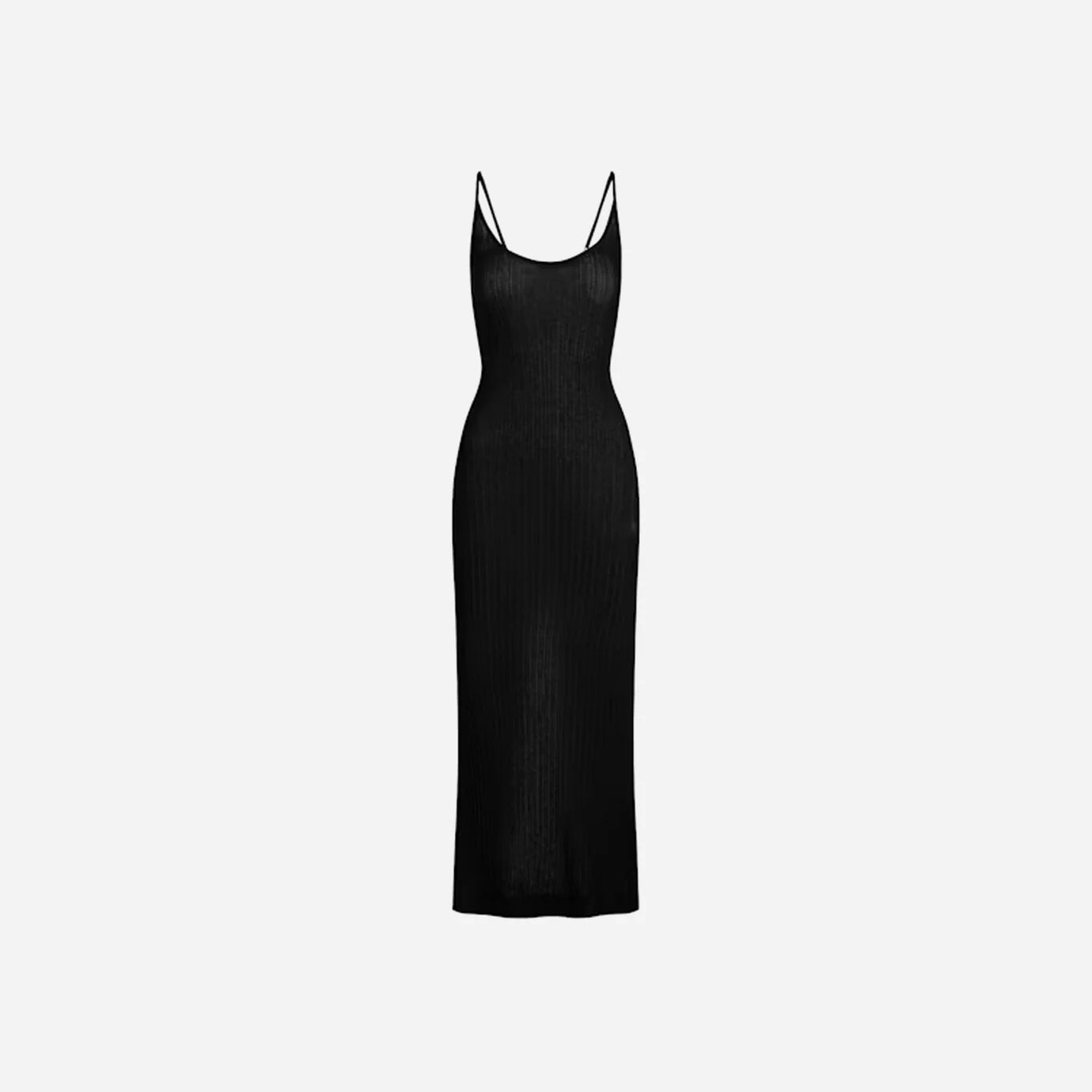 SKIMS Sheer Knit Long Cami Dress Onyx
