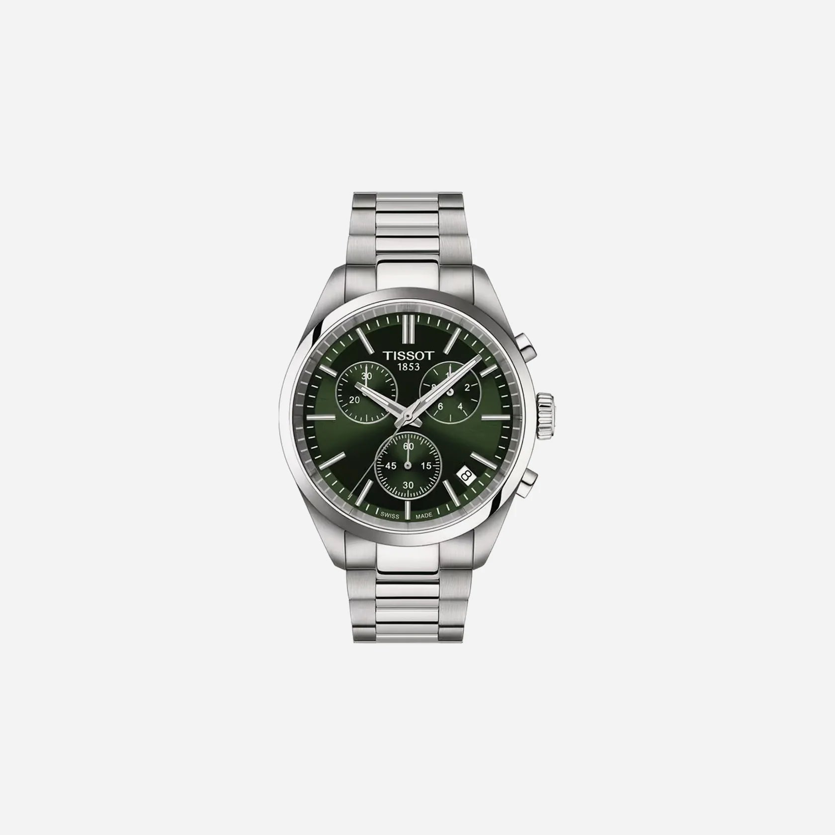 Tissot PR 100 Chronograph Green Dial Grey Stainless Steel Quartz Watch