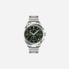 Tissot PR 100 Chronograph Green Dial Grey Stainless Steel Quartz Watch