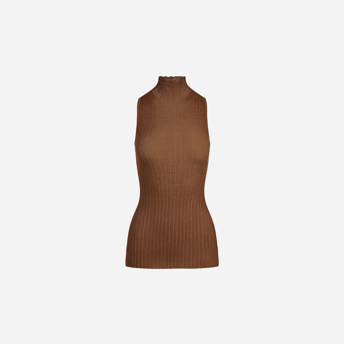 SKIMS Sheer Knit Mock Neck Tunic Bison
