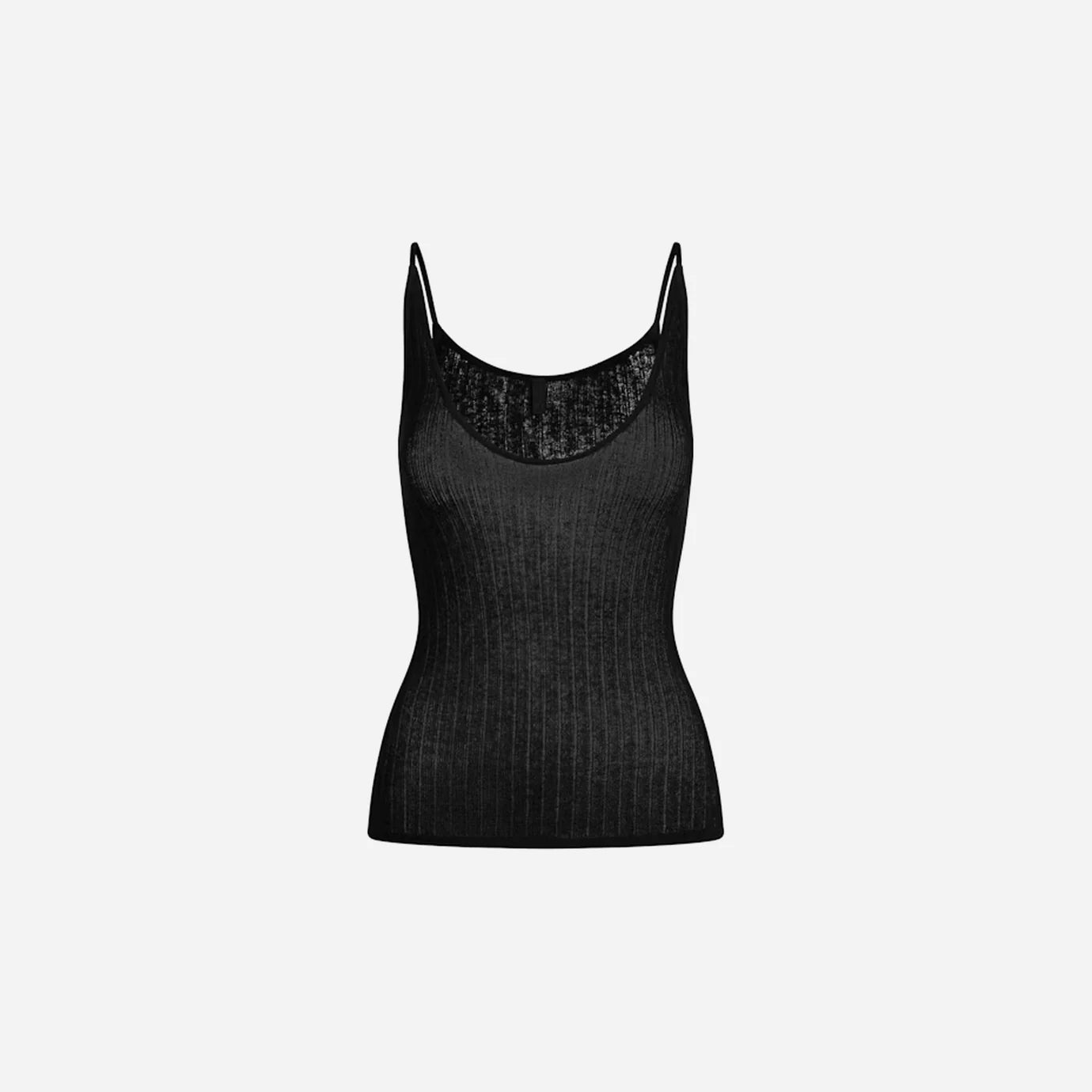 SKIMS Sheer Knit Plunge Tank Onyx