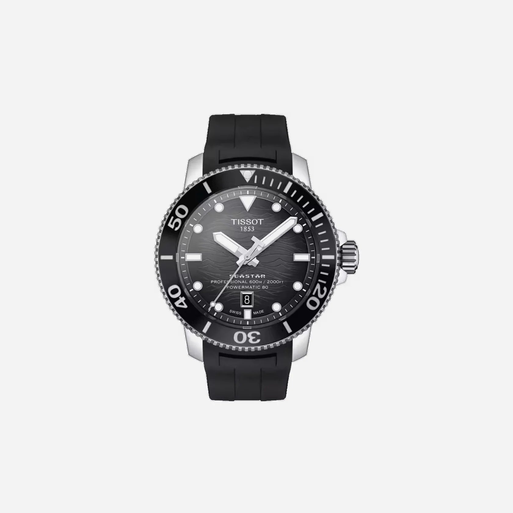 Tissot Seastar 2000 Professional Powermatic 80 Grey Dial Rubber Strap 46mm