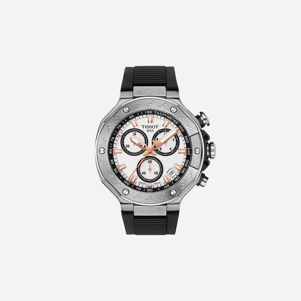 Tissot T-Race White Dial 45mm Silicone Quartz Chronograph Watch