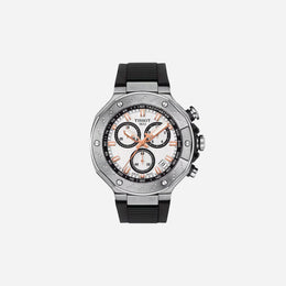 Tissot T-Race White Dial 45mm Silicone Quartz Chronograph Watch