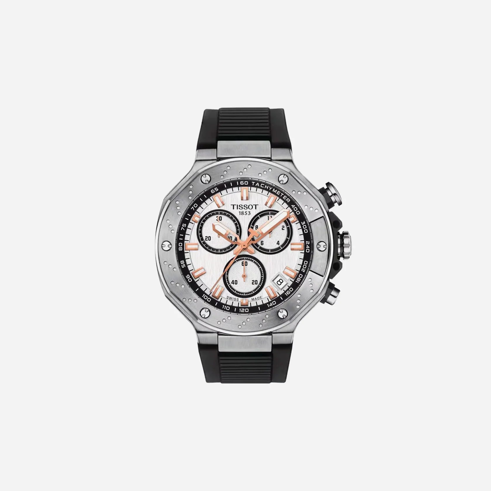 Tissot T-Race White Dial 45mm Silicone Quartz Chronograph Watch
