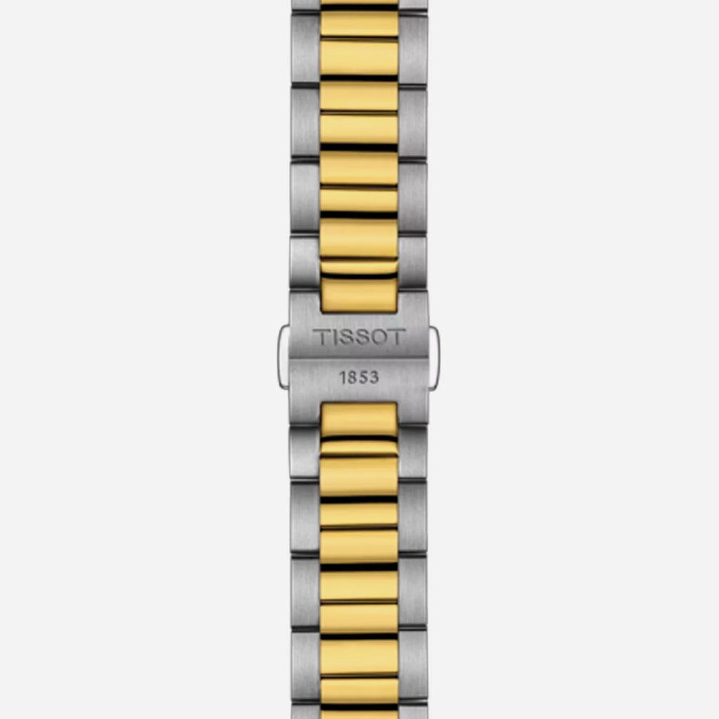 Tissot PR 100 Quartz Blue Dial 40mm Two-Tone Yellow Gold PVD Stainless Steel Bracelet Watch