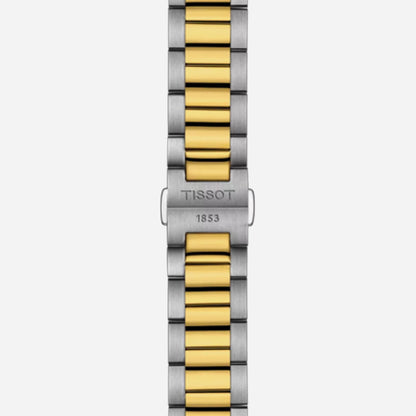 Tissot PR 100 Quartz Blue Dial 40mm Two-Tone Yellow Gold PVD Stainless Steel Bracelet Watch