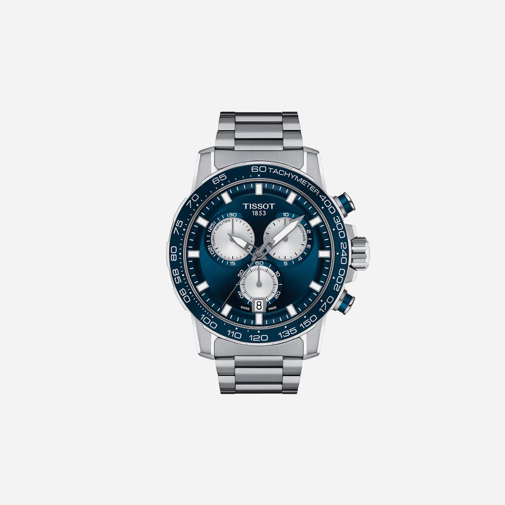 Tissot Supersport Chrono Blue Dial 45.5mm Stainless Steel Strap