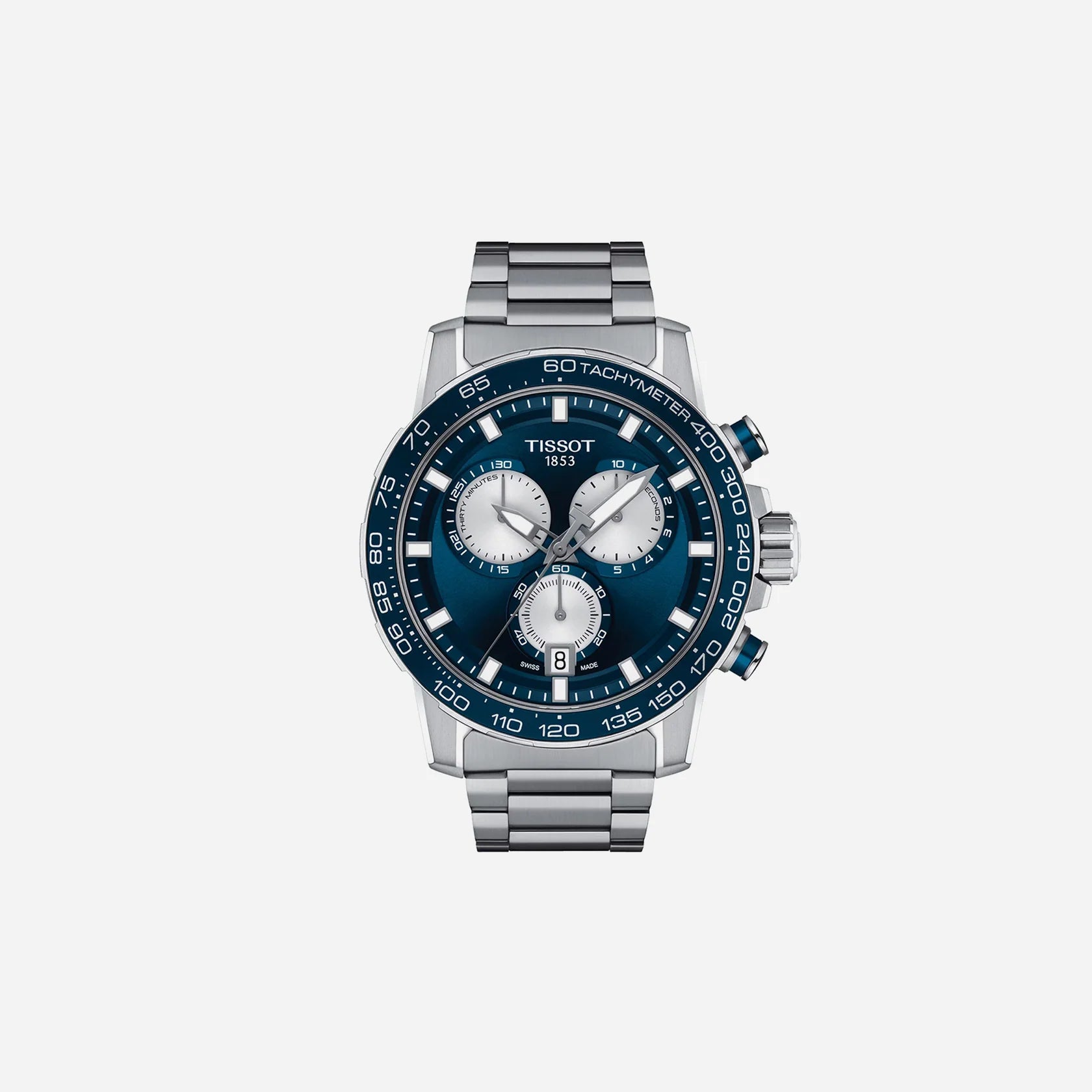 Tissot Supersport Chrono Blue Dial 45.5mm Stainless Steel Strap