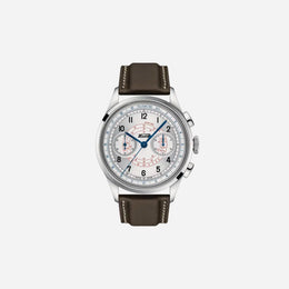 Tissot Telemeter 1938 Silver Dial 42mm Brown Leather Strap Automatic Chronograph Watch