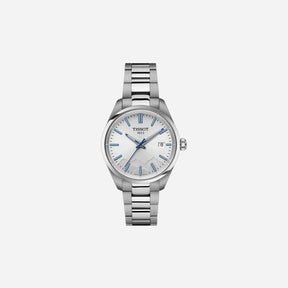 Tissot PR 100 Jungfraubahn Quartz Silver Dial 34mm Grey Stainless Steel Bracelet Watch