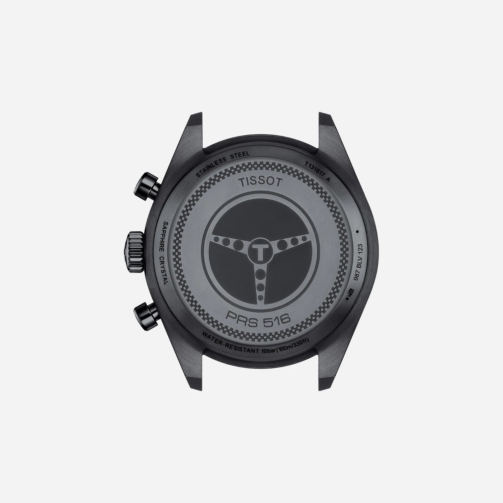 Tissot PRS 516 Chronograph Quartz Black Dial 45mm Leather Strap Watch