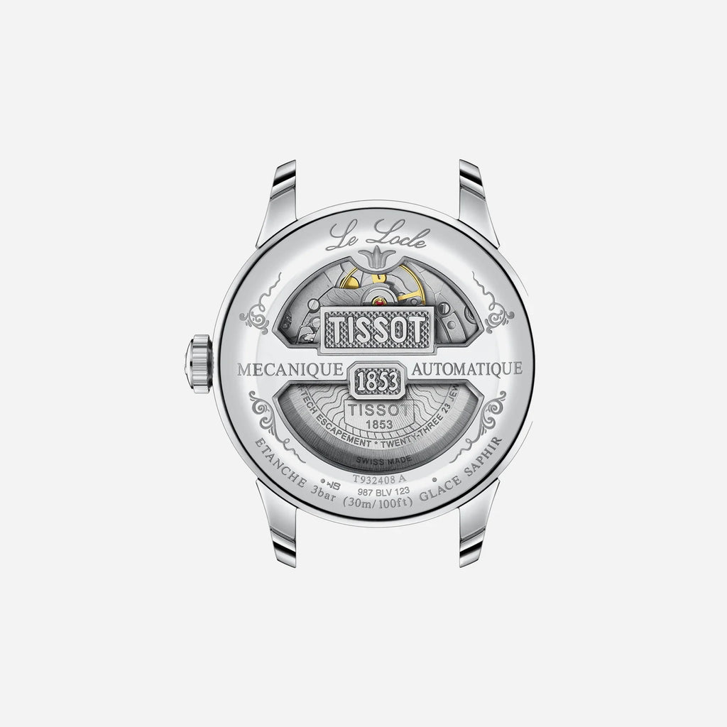 Tissot Le Locle COSC 39.3mm Silver Dial Grey Stainless Steel 18K Rose Gold Bezel Automatic Watch