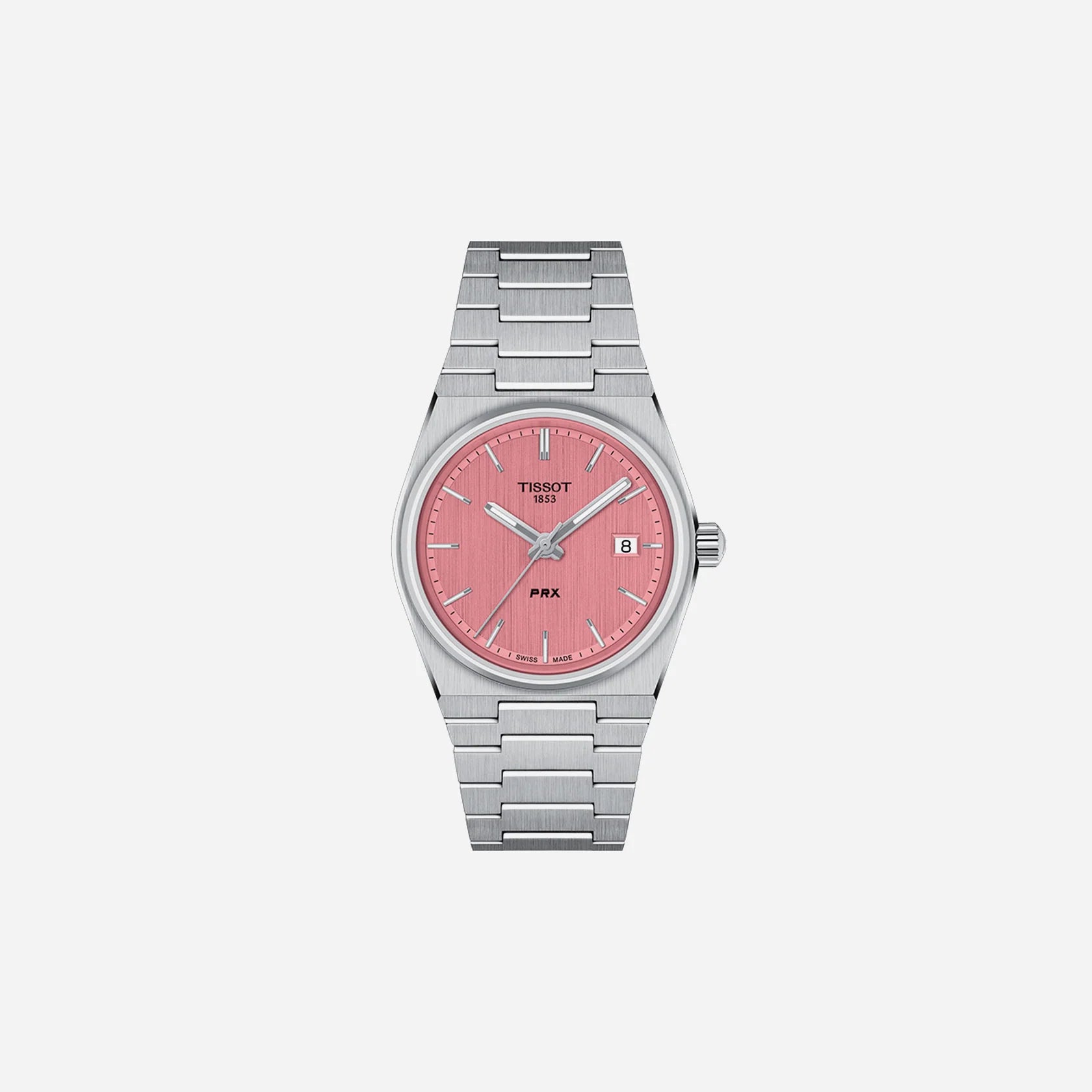 Tissot PRX 35mm Pink Dial Grey Stainless Steel Quartz Watch