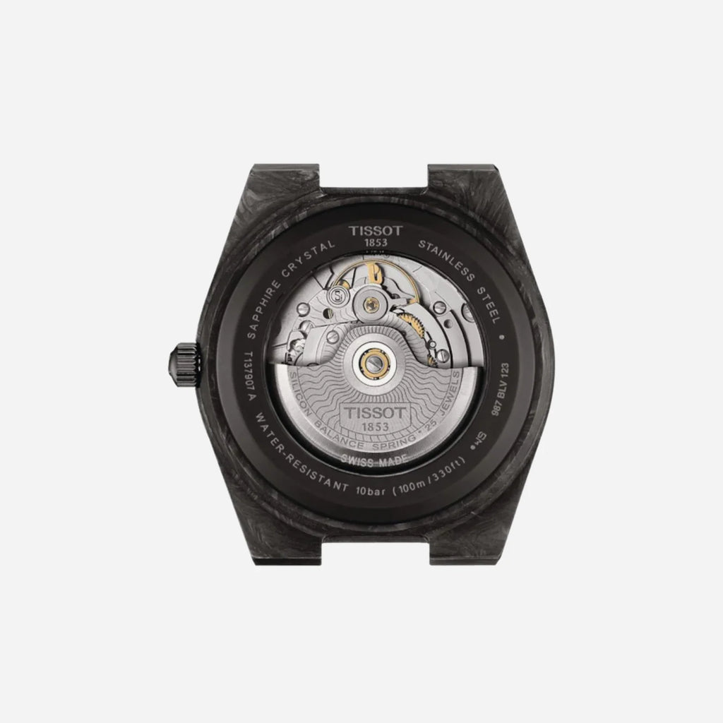 Tissot PRX Powermatic 80 40mm Black Carbon Dial Rubber Strap Watch