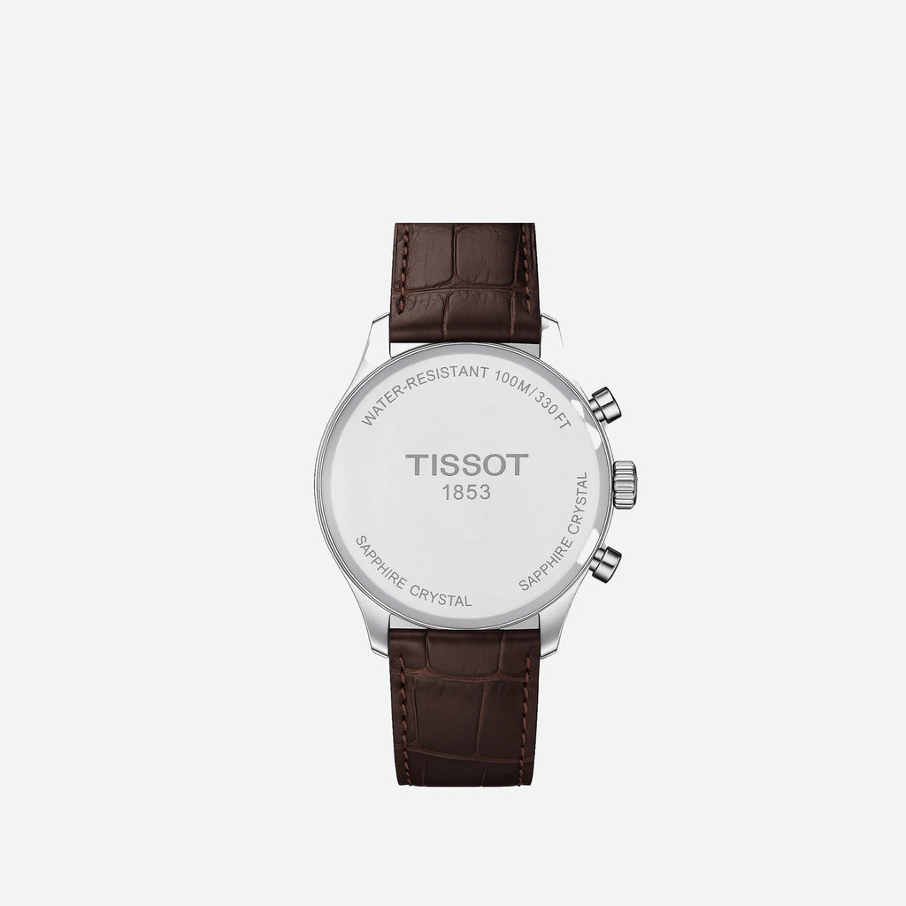 Tissot Chrono XL Vintage Blue Dial Brown Leather Strap 45mm