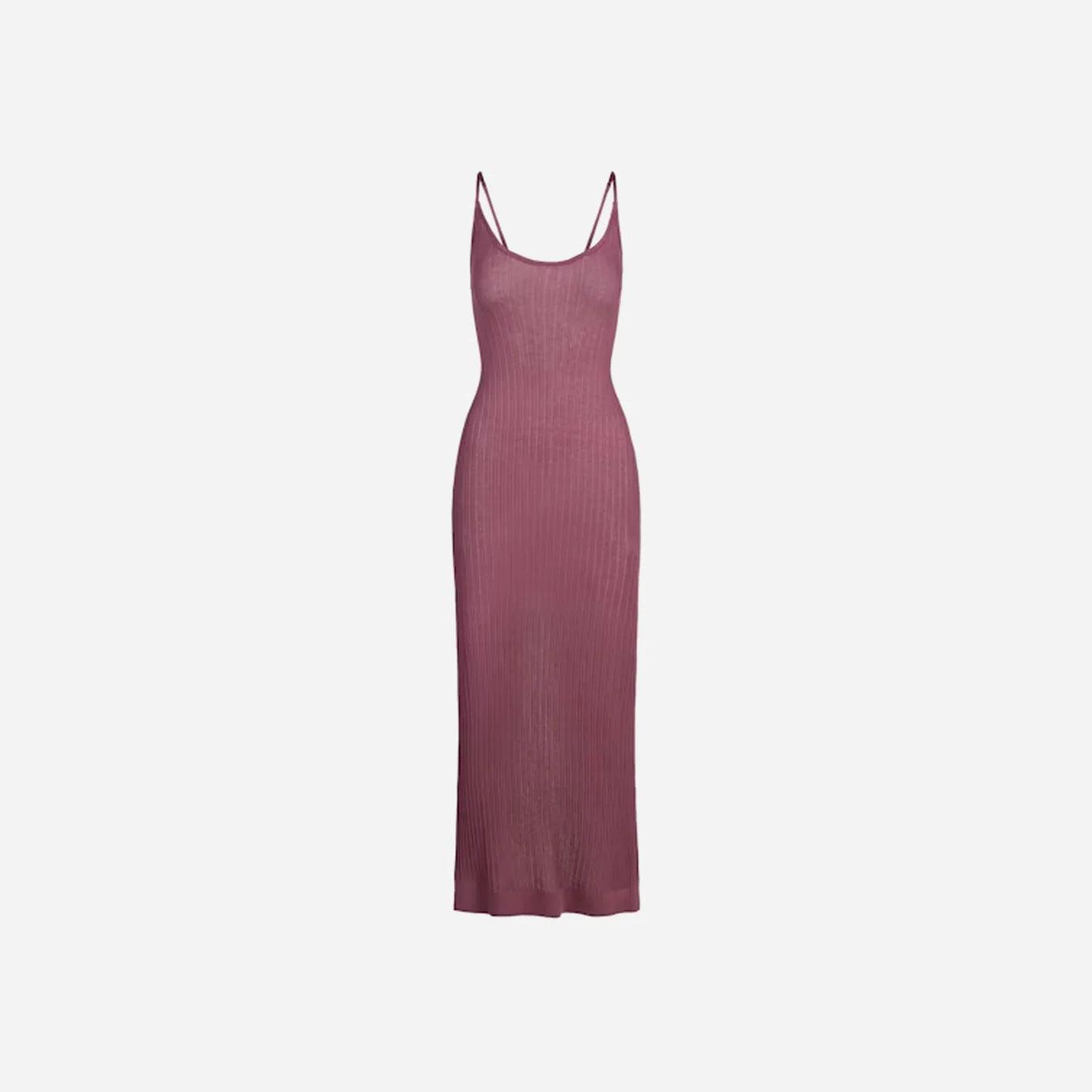 SKIMS Sheer Knit Long Cami Dress Beet