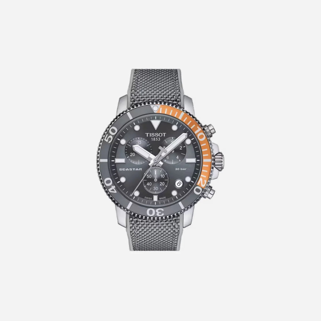Tissot Seastar 1000 Chronograph Grey Dial Fabric Strap 45.5mm