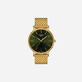 Tissot Everytime Green Dial 40mm Yellow Gold PVD Stainless Steel Bracelet Quartz Watch