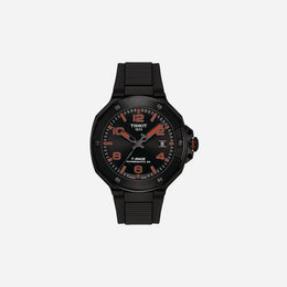 Tissot T-Race Powermatic 80 Automatic 41mm - Black PVD Case, Black Dial with Red Accents, Black Rubber Strap