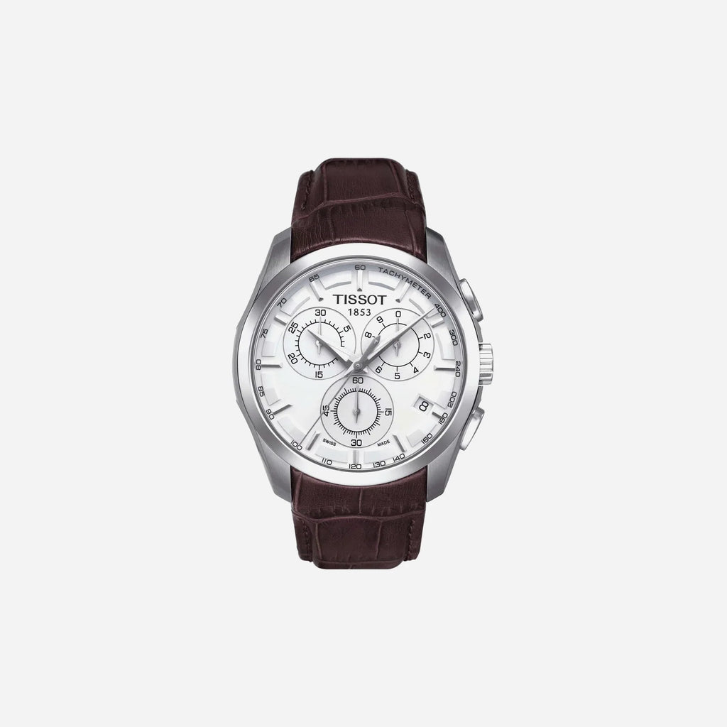 Tissot Couturier Chronograph Black Leather Strap 41mm