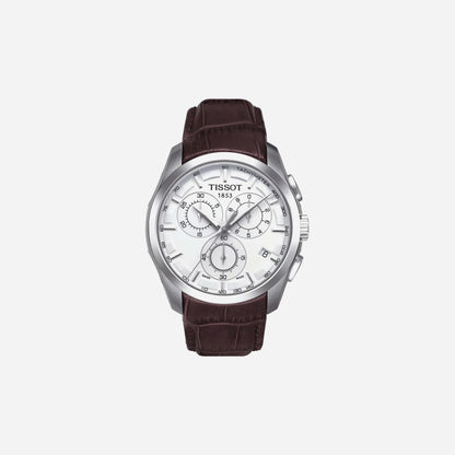 Tissot Couturier Chronograph Black Leather Strap 41mm