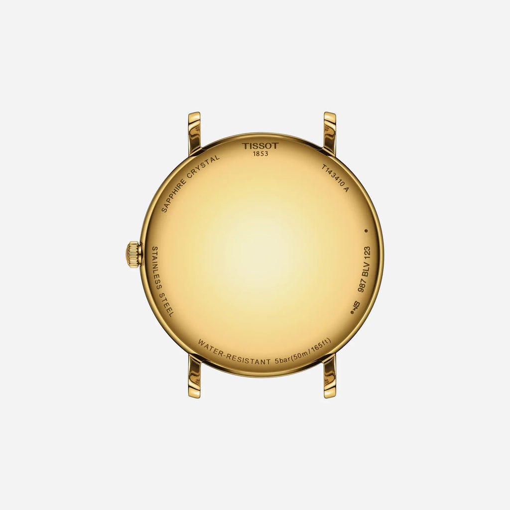 Tissot Everytime Green Dial 40mm Yellow Gold PVD Stainless Steel Bracelet Quartz Watch