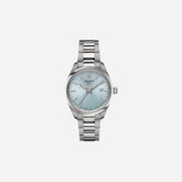Tissot PR 100 Quartz Ice Blue Dial 34mm Grey Stainless Steel Bracelet Watch
