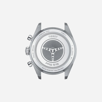 Tissot PRS 516 Chronograph Quartz Silver Dial 45mm Leather Strap