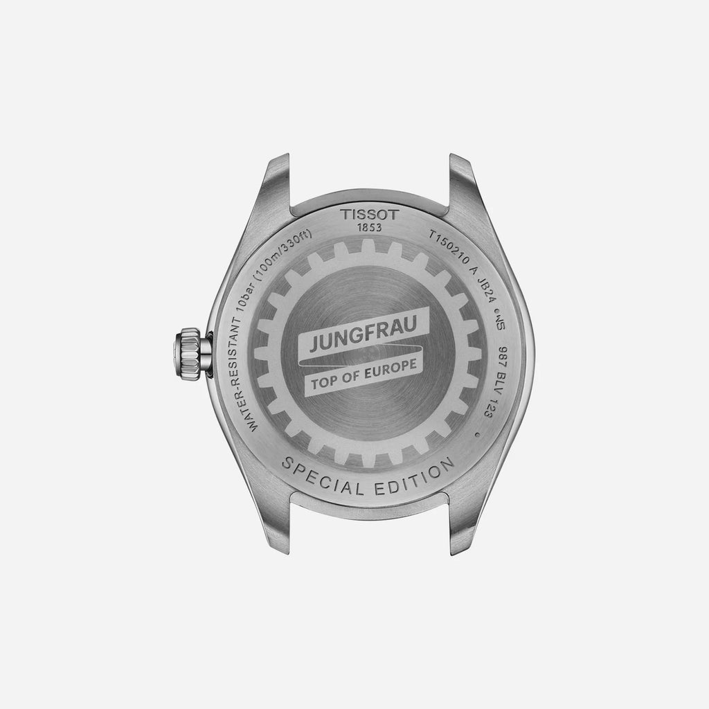 Tissot PR 100 Jungfraubahn Quartz Silver Dial 34mm Grey Stainless Steel Bracelet Watch