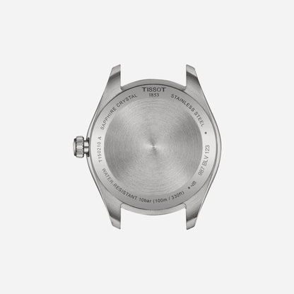 Tissot PR 100 Quartz Ice Blue Dial 34mm Grey Stainless Steel Bracelet Watch