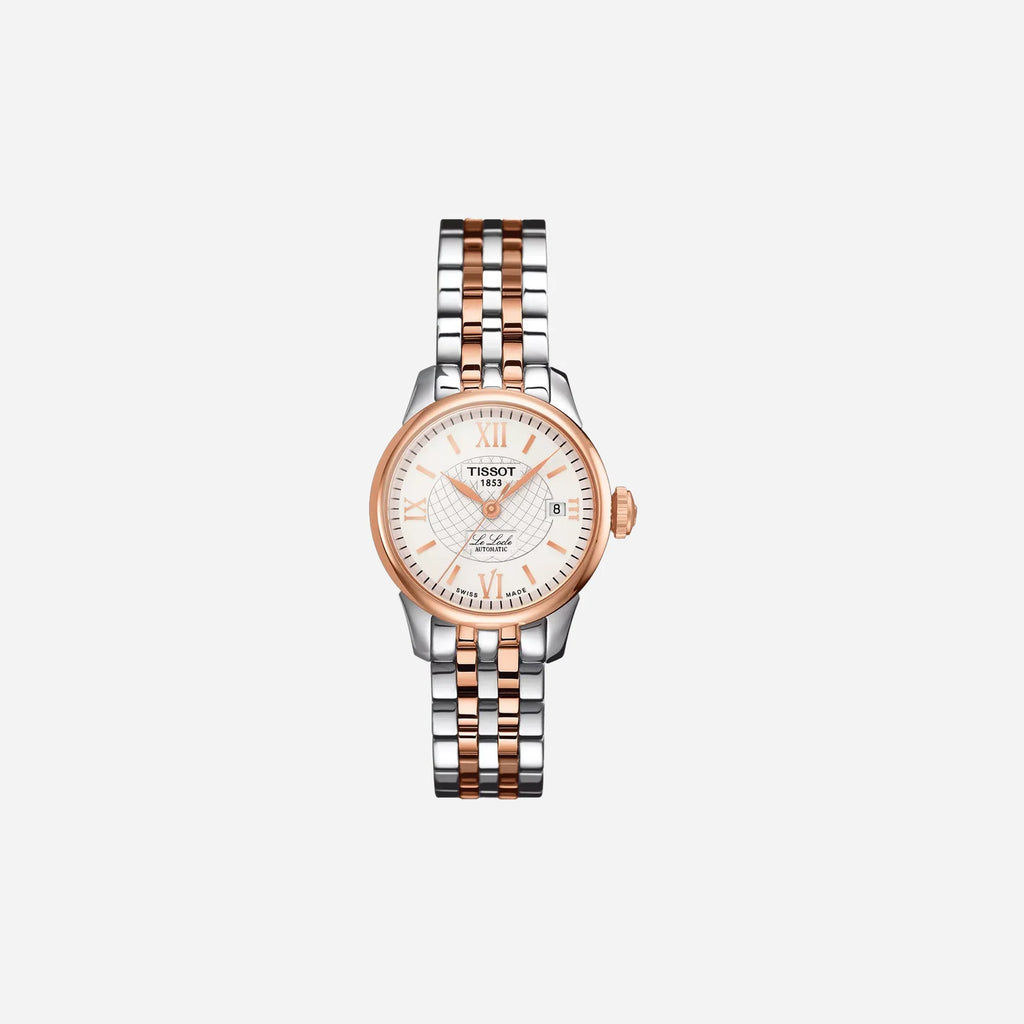 Tissot Le Locle Automatic Small lady 25.30mm Silver Dial Grey/Rose Gold PVD Stainless Steel Watch