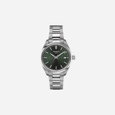 Tissot PR 100 Quartz 34mm Silver Dial Green Stainless Steel Bracelet Watch