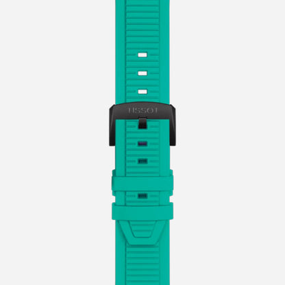 Tissot T-Race Green Silicone Strap Black Dial 45mm Quartz Chronograph Watch