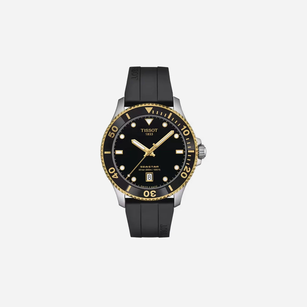 Tissot Seastar 1000 Quartz Black Dial Rubber Strap 40mm
