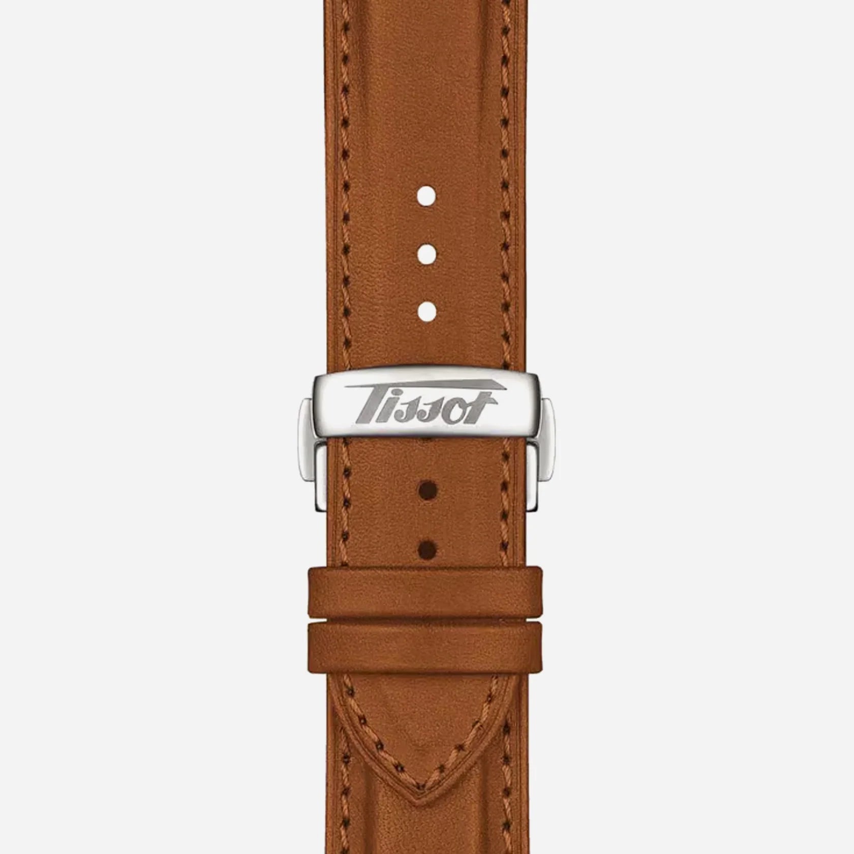 Tissot Telemeter 1938 Black Dial 42mm Light Brown Leather Strap Automatic Chronograph Watch