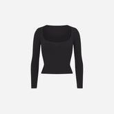 Skims Scoop Neck Long Sleeve Top Cotton Jersey