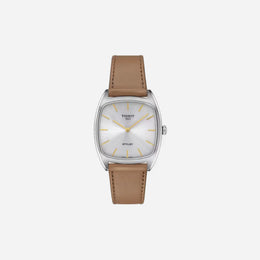 Tissot Stylist Silver 32mm Dial Light Brown Leather Strap Watch