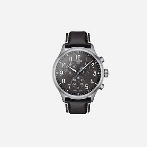 Tissot Chrono XL Anthracite Dial Black Leather Strap 45mm