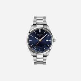 Tissot PR 100 Jungfraubahn Quartz Blue Dial 40mm Grey Stainless Steel Bracelet Watch