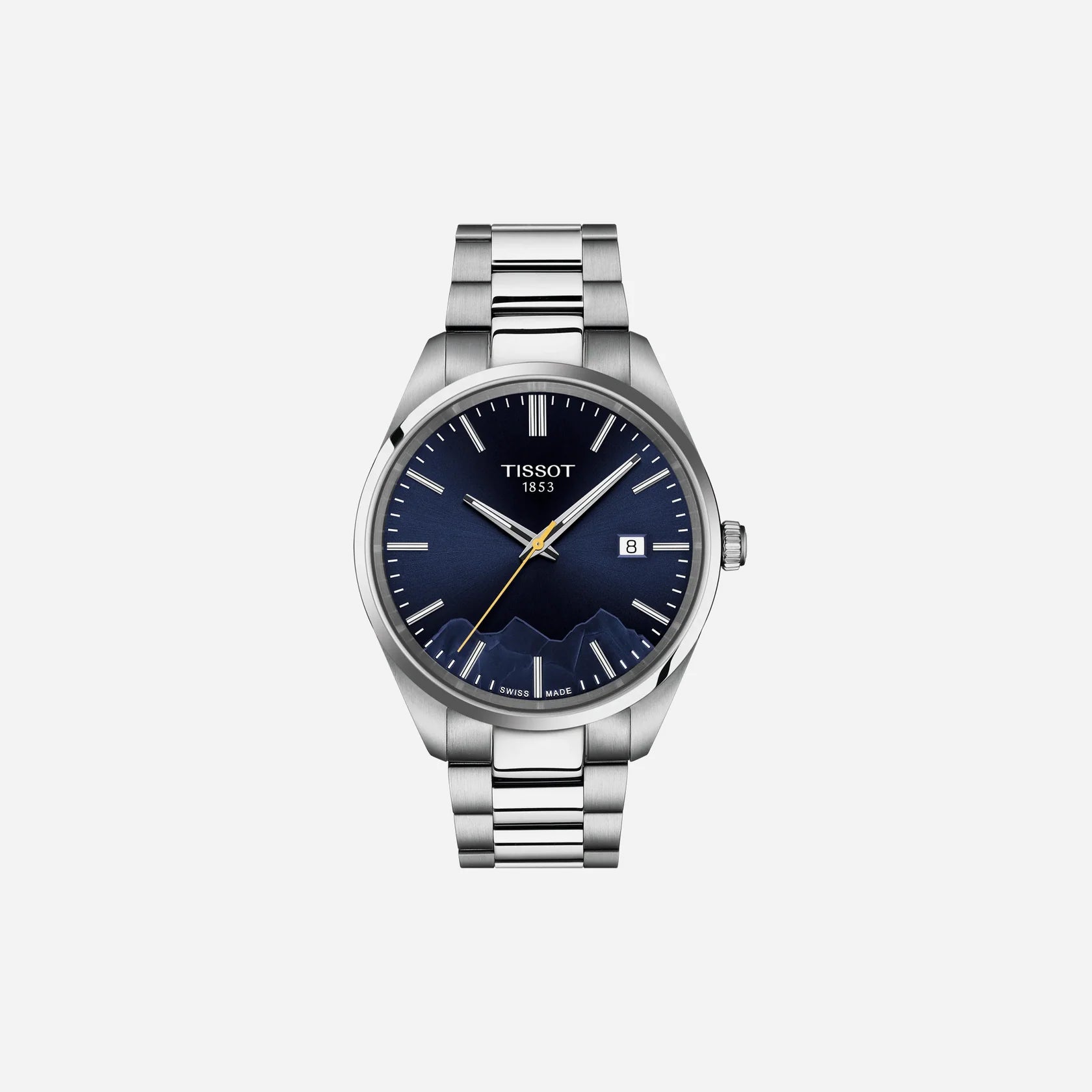 Tissot PR 100 Jungfraubahn Quartz Blue Dial 40mm Grey Stainless Steel Bracelet Watch