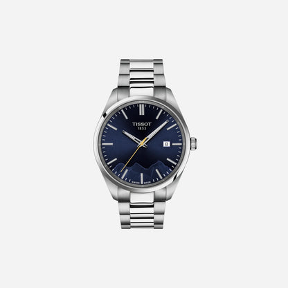 Tissot PR 100 Jungfraubahn Quartz Blue Dial 40mm Grey Stainless Steel Bracelet Watch