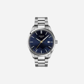 Tissot PR 100 Jungfraubahn Quartz Blue Dial 40mm Grey Stainless Steel Bracelet Watch