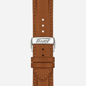 Tissot Telemeter 1938 Black Dial 42mm Light Brown Leather Strap Automatic Chronograph Watch
