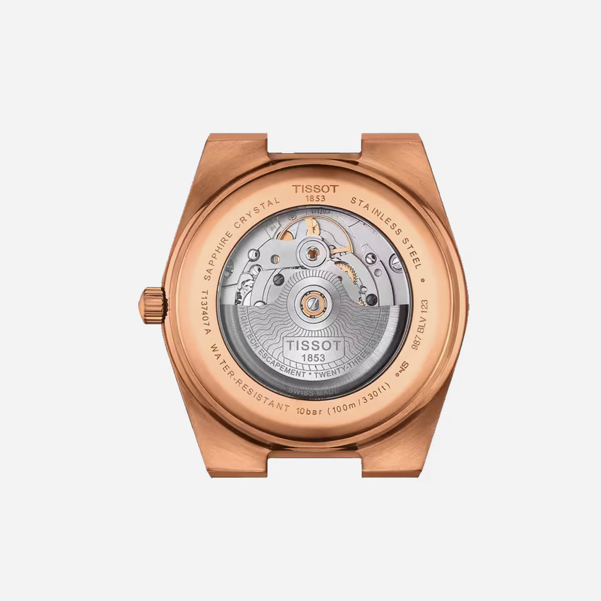 Tissot PRX Powermatic 80 40mm Blue Dial Rose Gold 5N Stainless Steel Automatic Watch