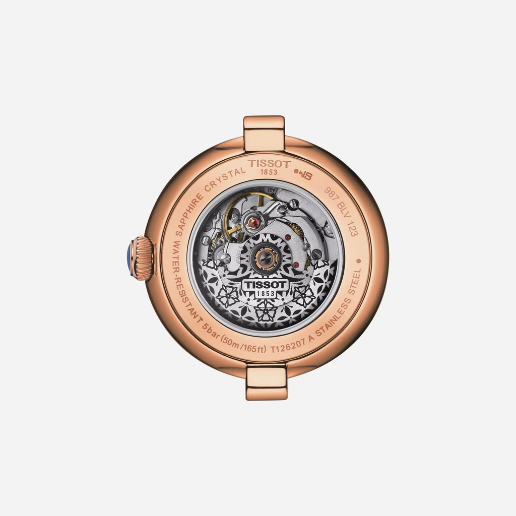Tissot Bellissima Automatic White Rose Gold Dial 29mm Leather Strap Swiss Automatic